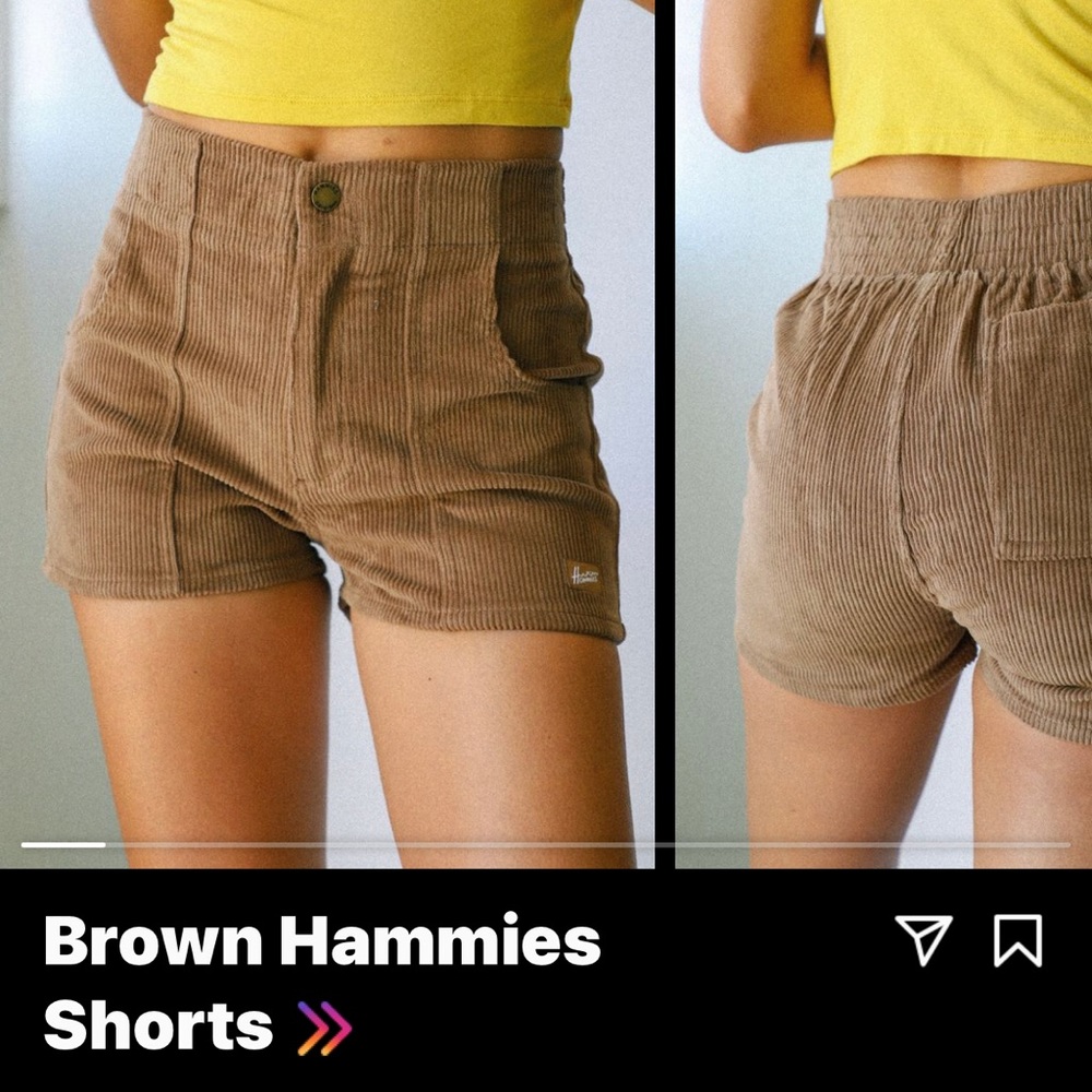 Hammies corduroy woman Brown retro style shorts